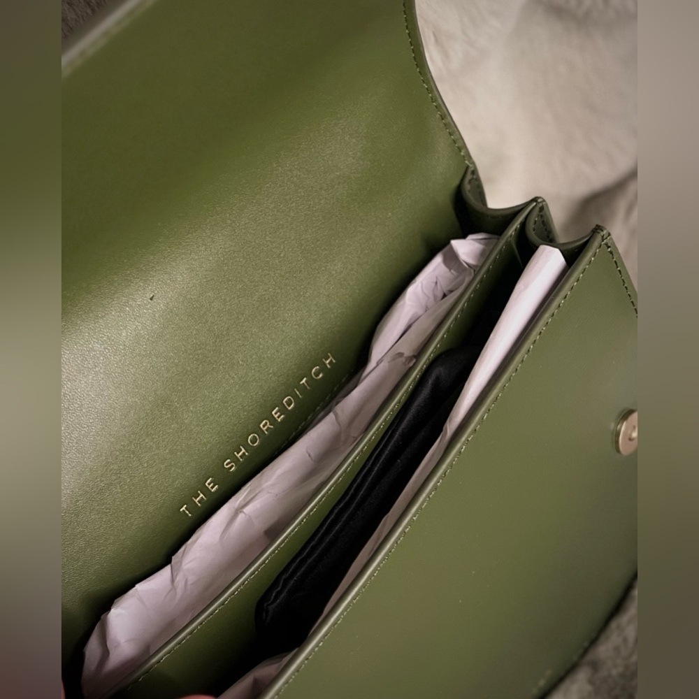 Kurt Geiger -NWT- Green Leather Shoreditch Crossbody Bag - Picture 8 of 11